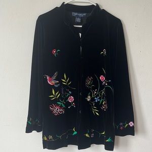Embroidered Velvet Jacket